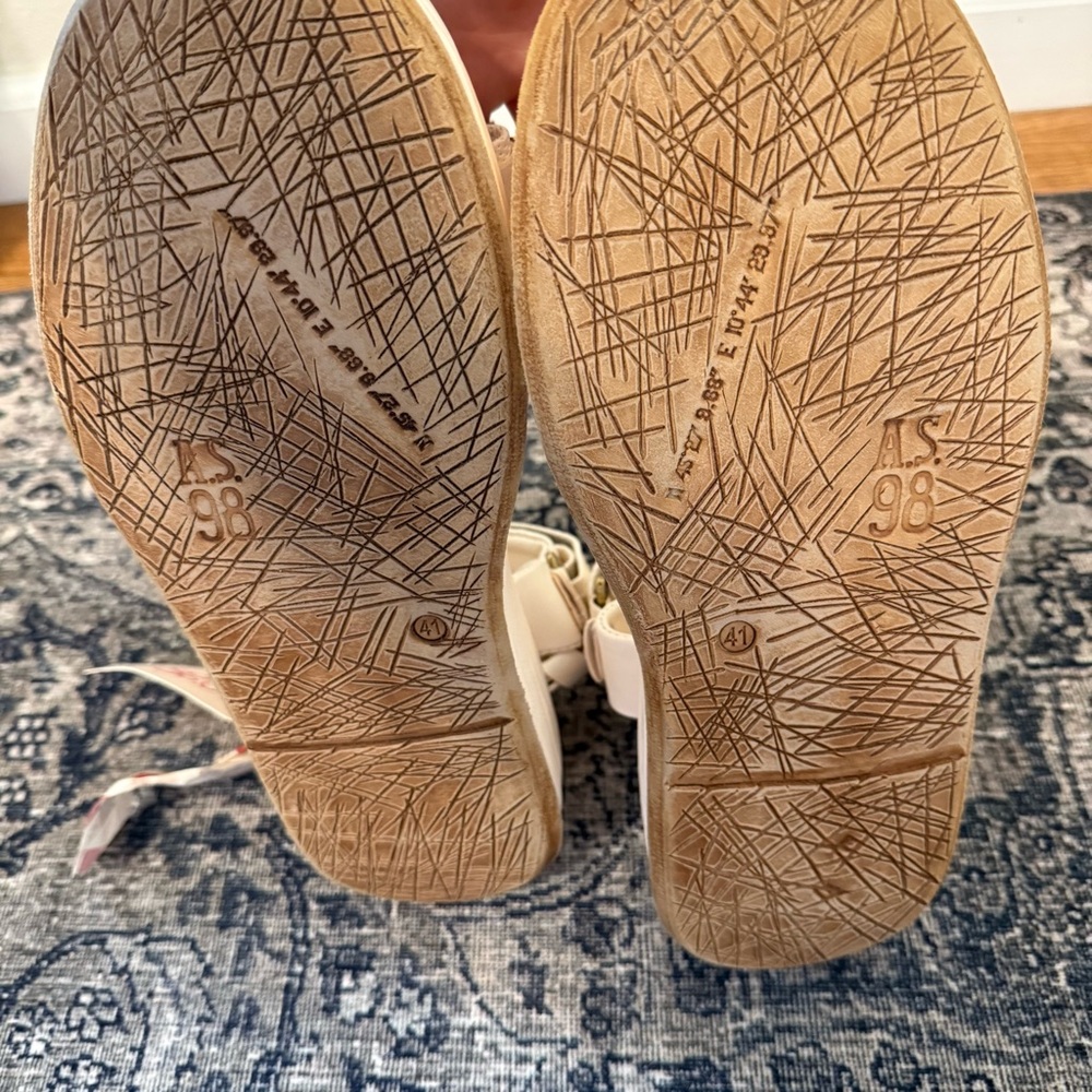 NWT A.S. 98 Size 41 / US 10.5-11 Fenix White Leather Platform European Sandals - Picture 10 of 10